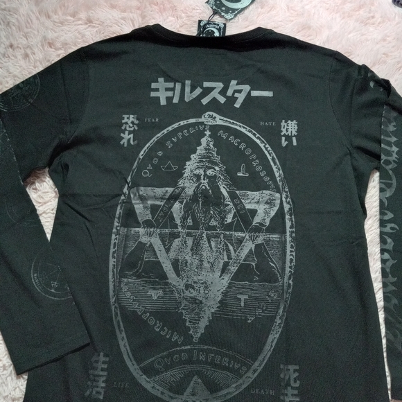 Killstar nwt long sleeve gothic tee! occult pentagram subtle design - Picture 6 of 13